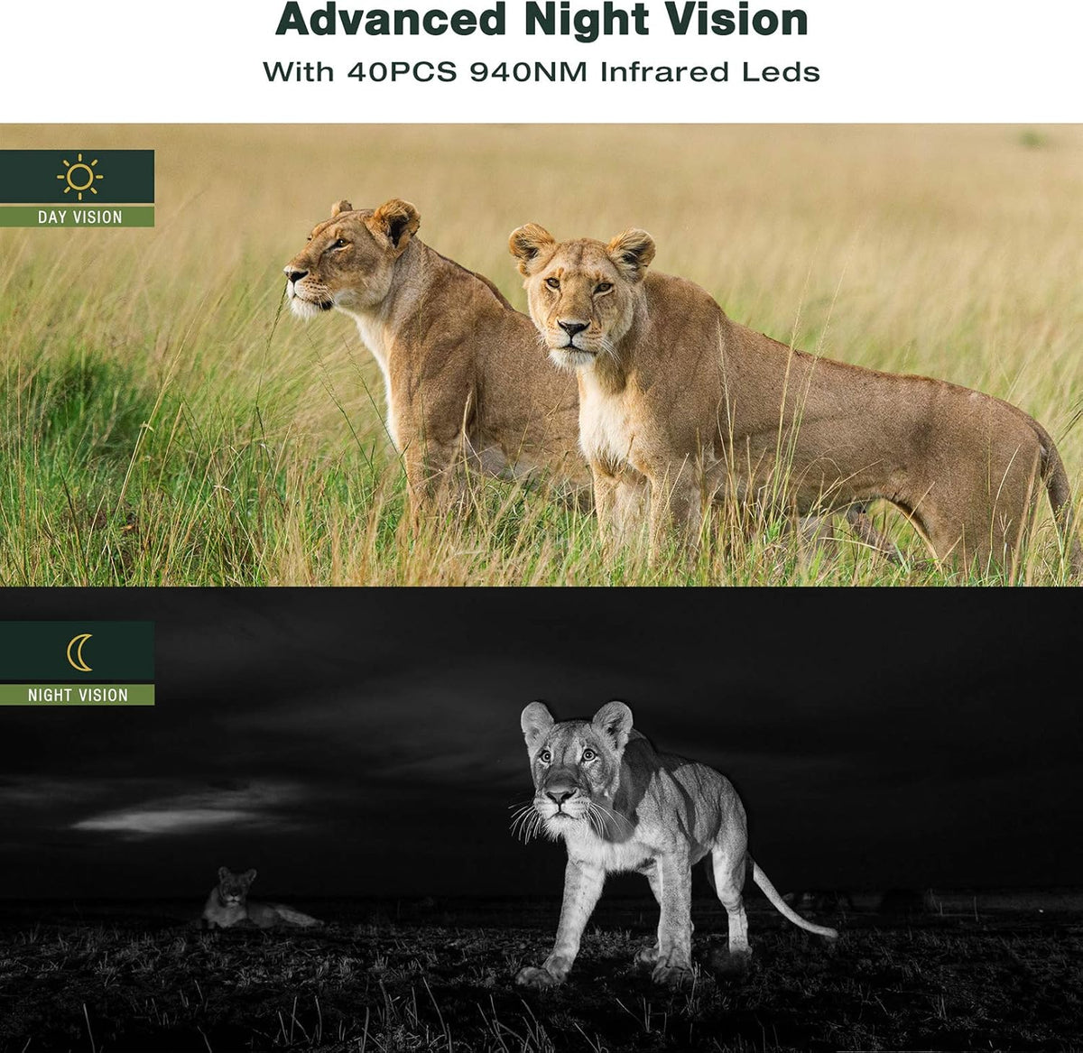 4K WiFi 30MP Game Camera with 940nm No-Glow IR LEDs Night Vision Waterproof IP66 Pack of 2 F19012