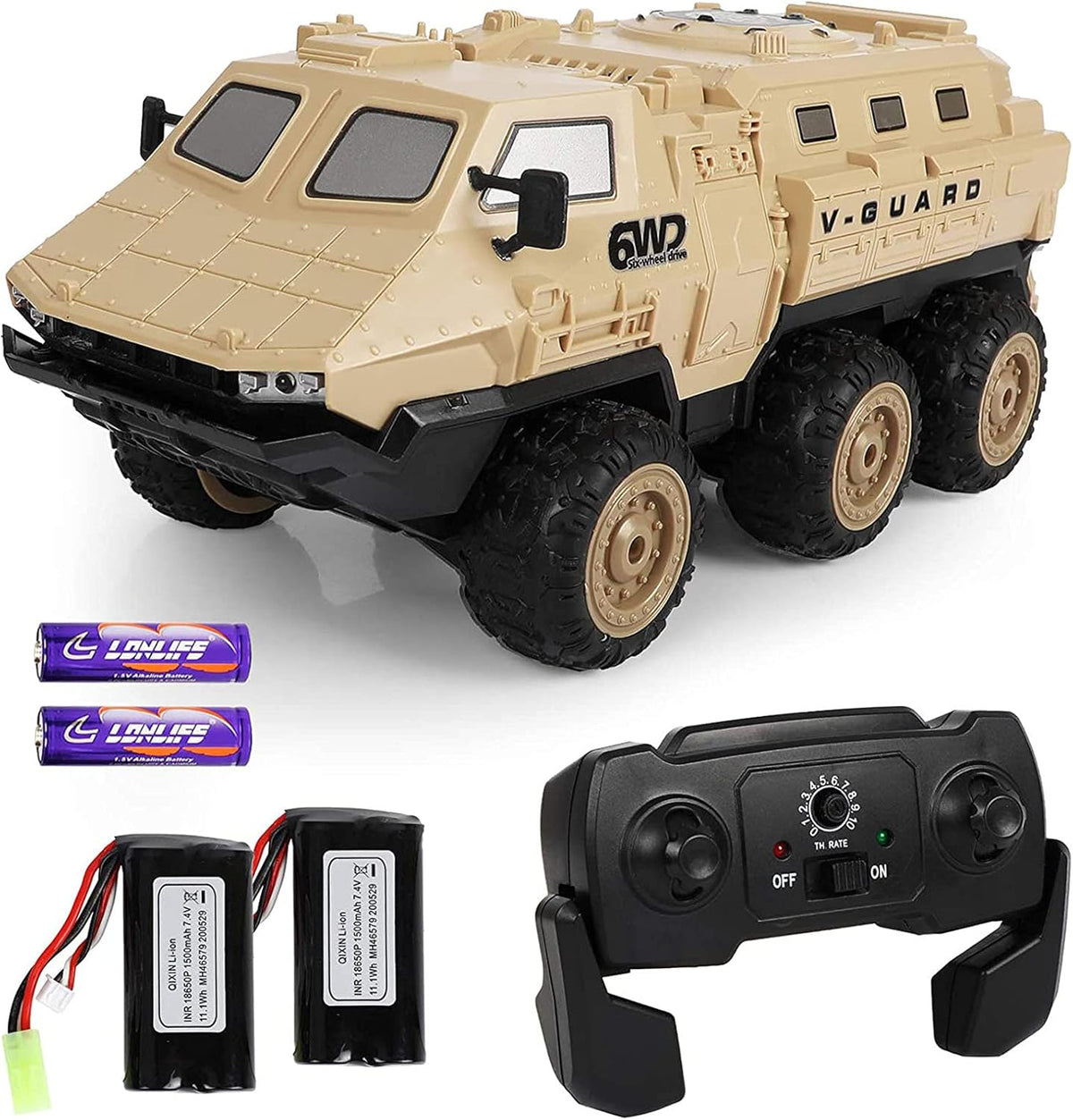 2.4 GHz 6WD RC Military Truck with 2 Batteries M512152