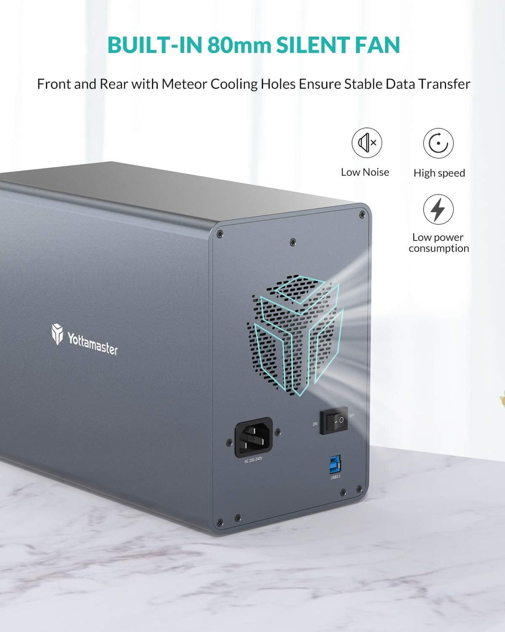 5 Bay Aluminum Alloy USB3.0 External Hard Drive Enclosure J416