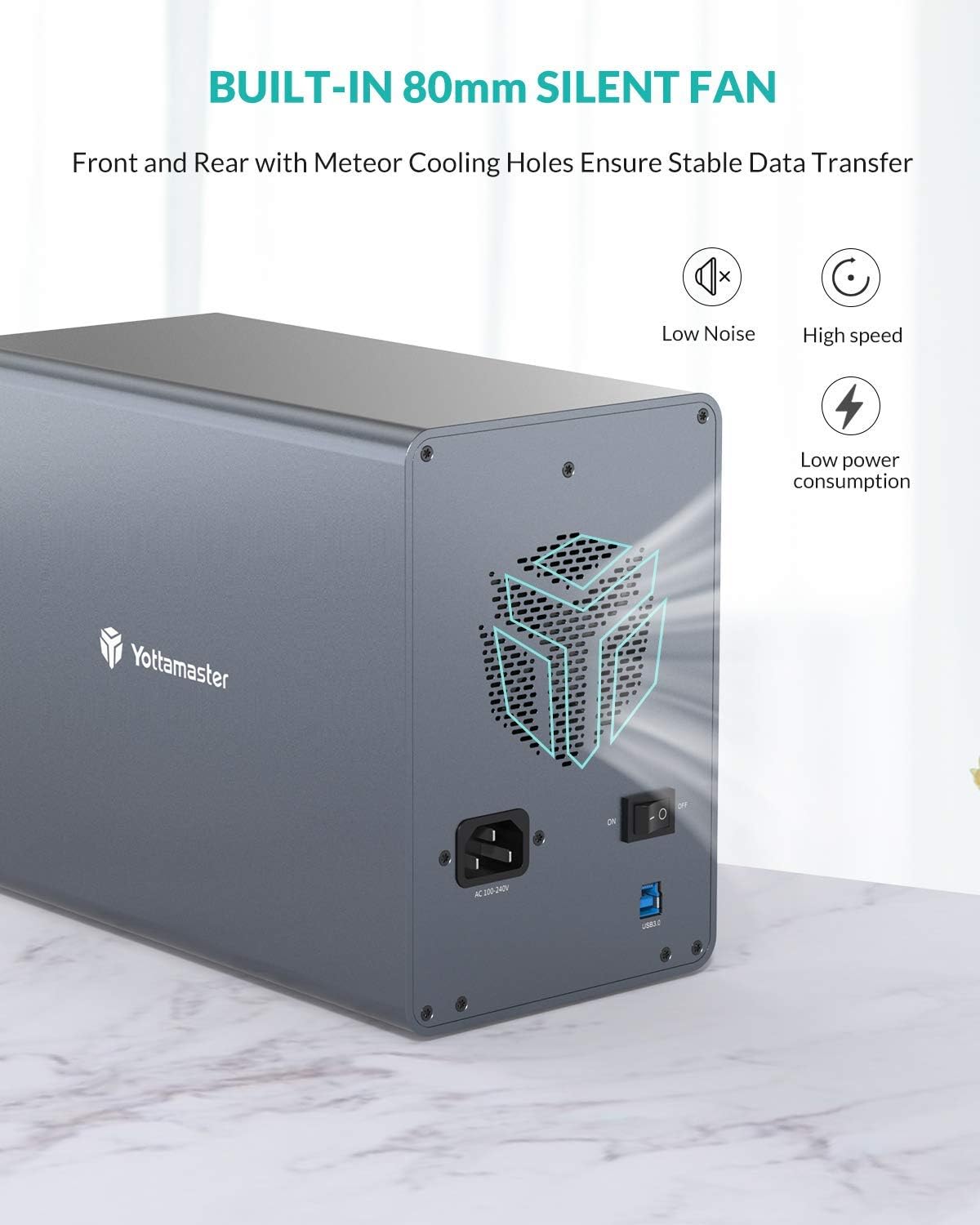 5 Bay Aluminum Alloy USB3.0 External Hard Drive Enclosure J416