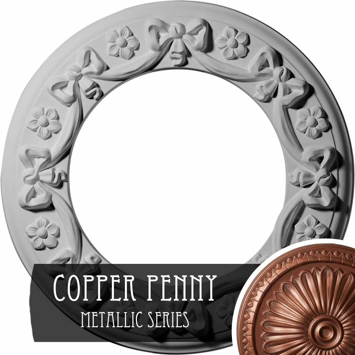 Copper Penny Hand-Painted Ribbon Ceiling Medallion C922393