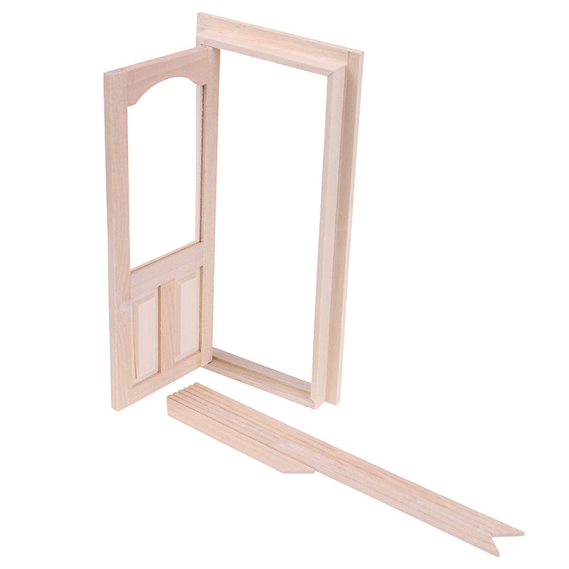 1:12 Unpainted Wooden Dollhouse Door K236730