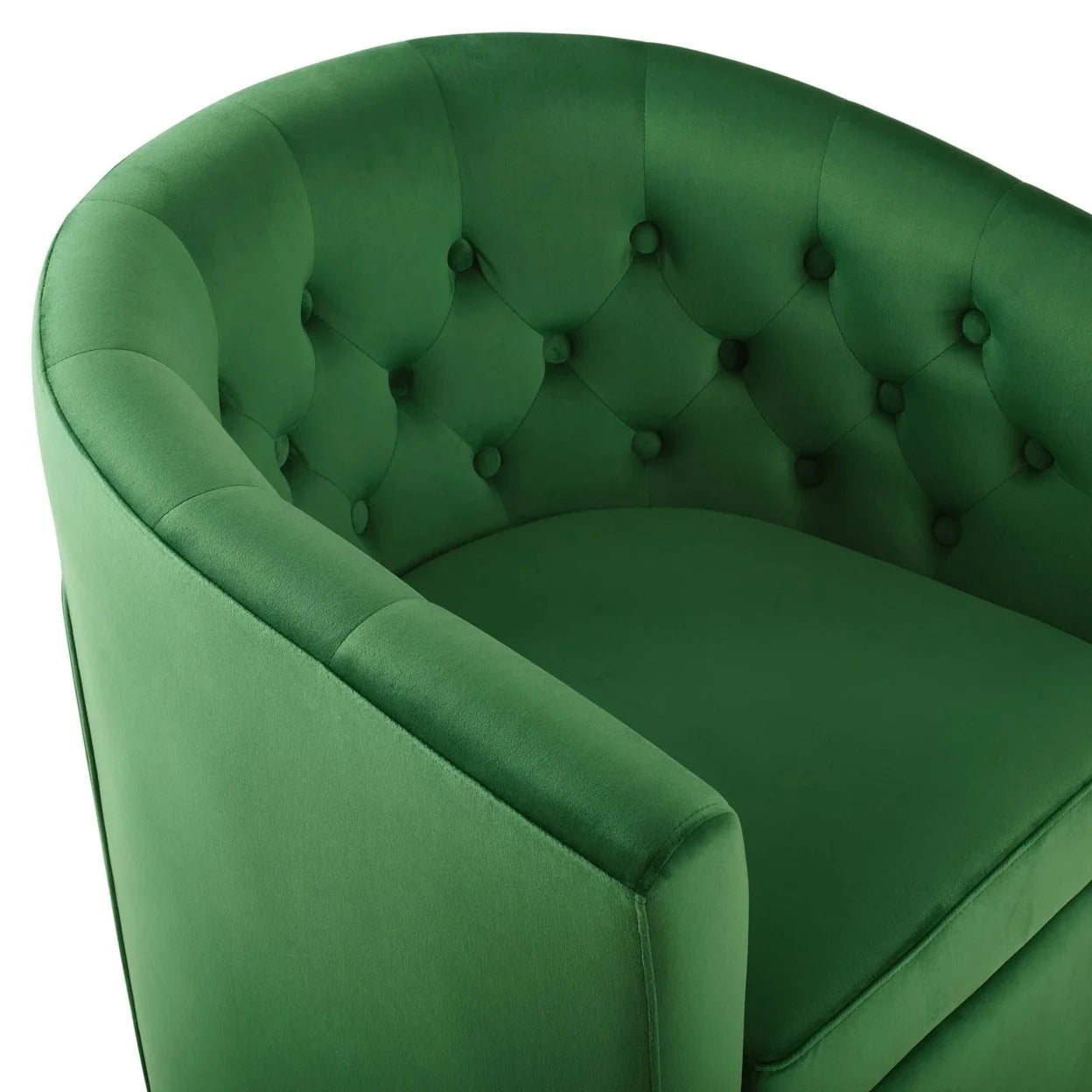 Emerald Tufted Performance Velvet Swivel Armchair H723