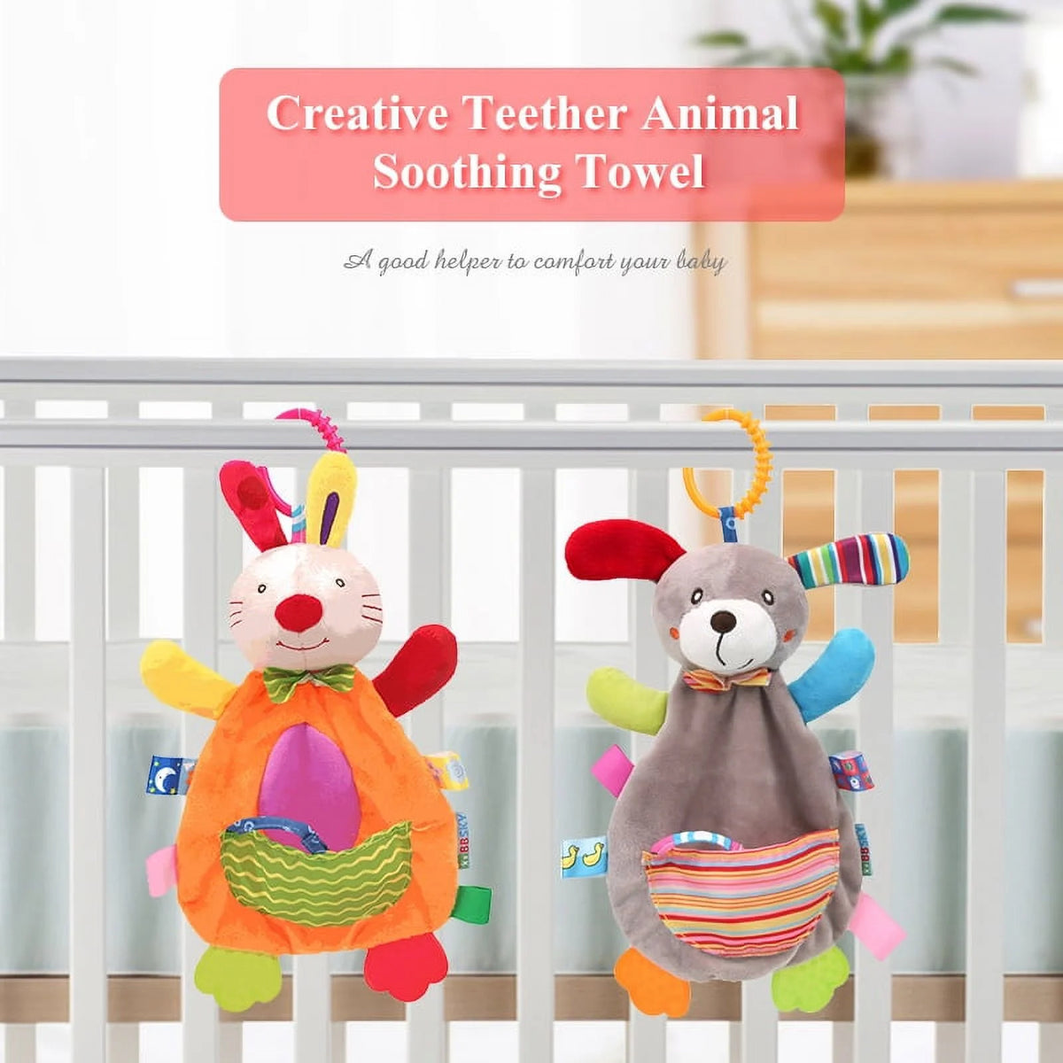 2 Pack Baby Hanging Toys with Teether G8812