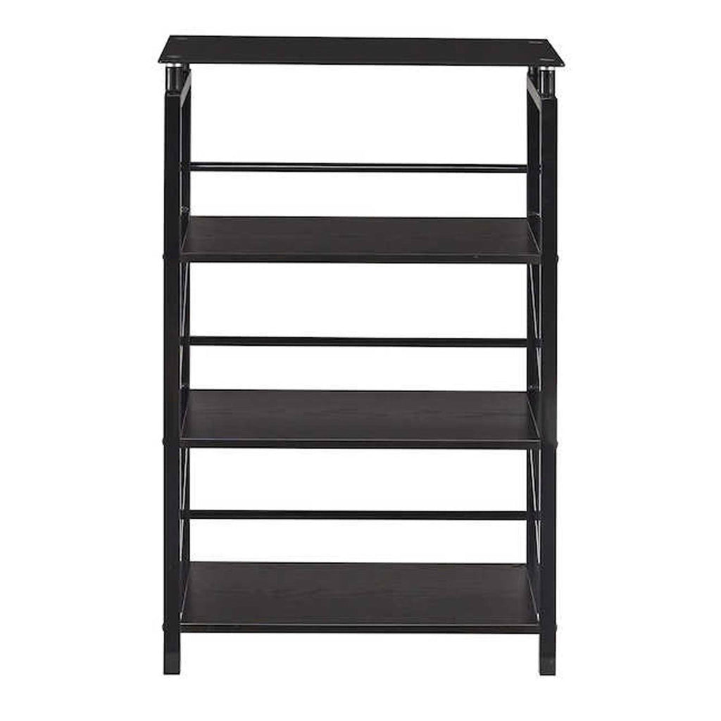 White 4 Shelf Glass Top Bookcase Z829653