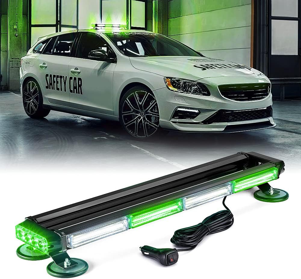 Amber COB LED Rooftop Strobe Light Bar Double Side 26 High Visibility Emergency Hazard Warning Beacon Lights w/Magnetic Base C976837