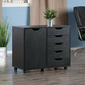 Black 5-Drawer Lateral Filing Cabinet W1941
