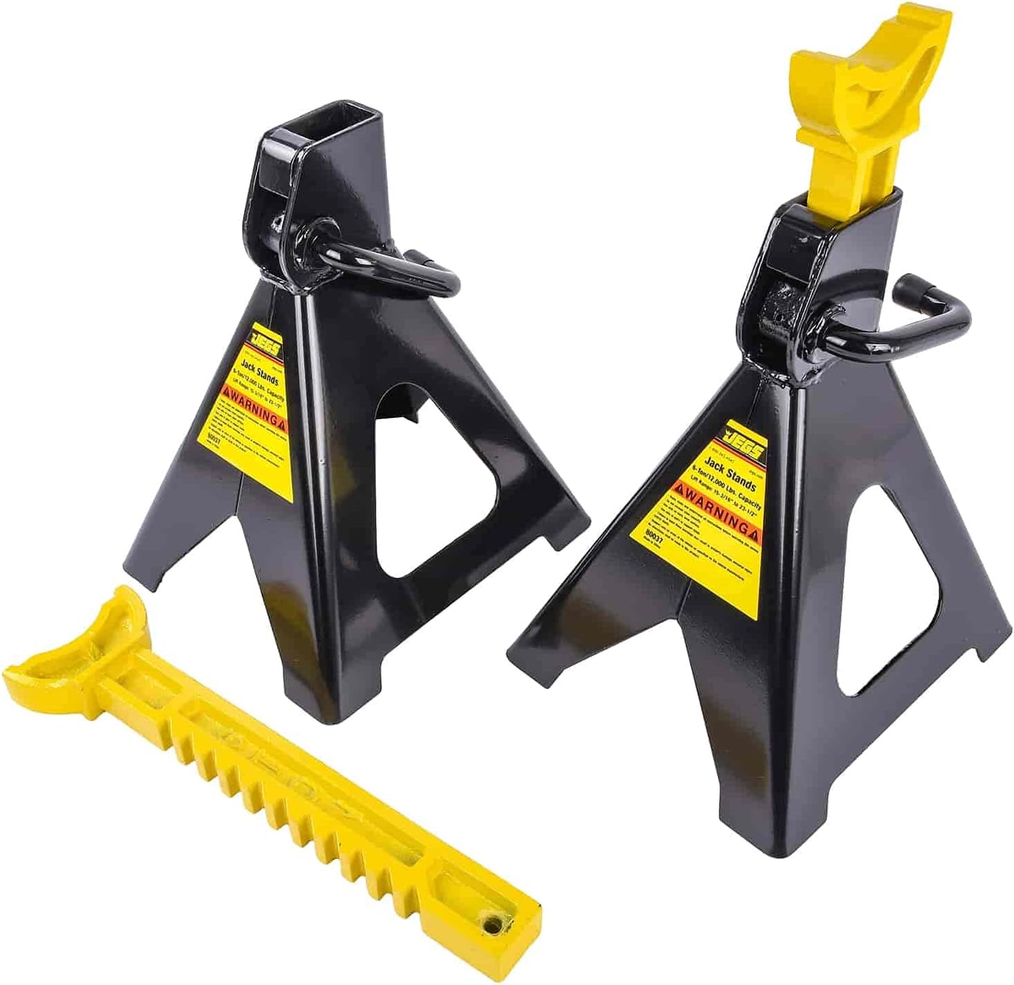 6-Ton Adjustable Steel Jack Stands, 1 Pair H8300