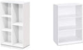 White 5-Cube Open Shelf and 3-Tier Adjustable Shelf Bookcase C905659