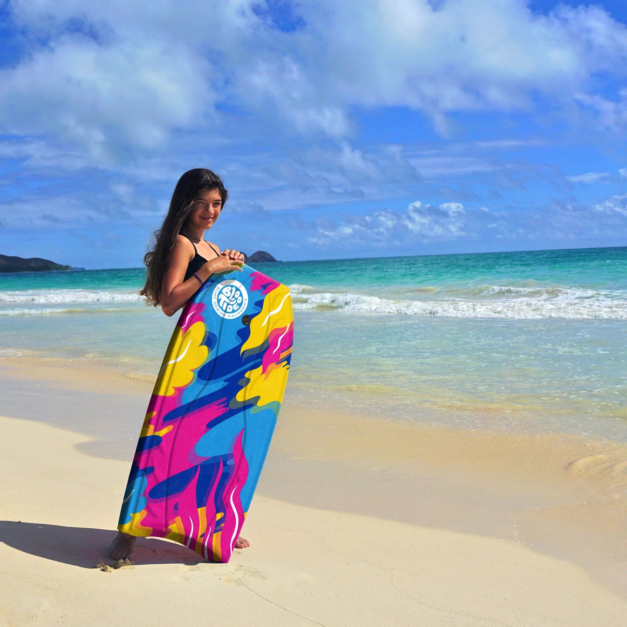 40" Pink & Blue Bodyboard with Leash H1408