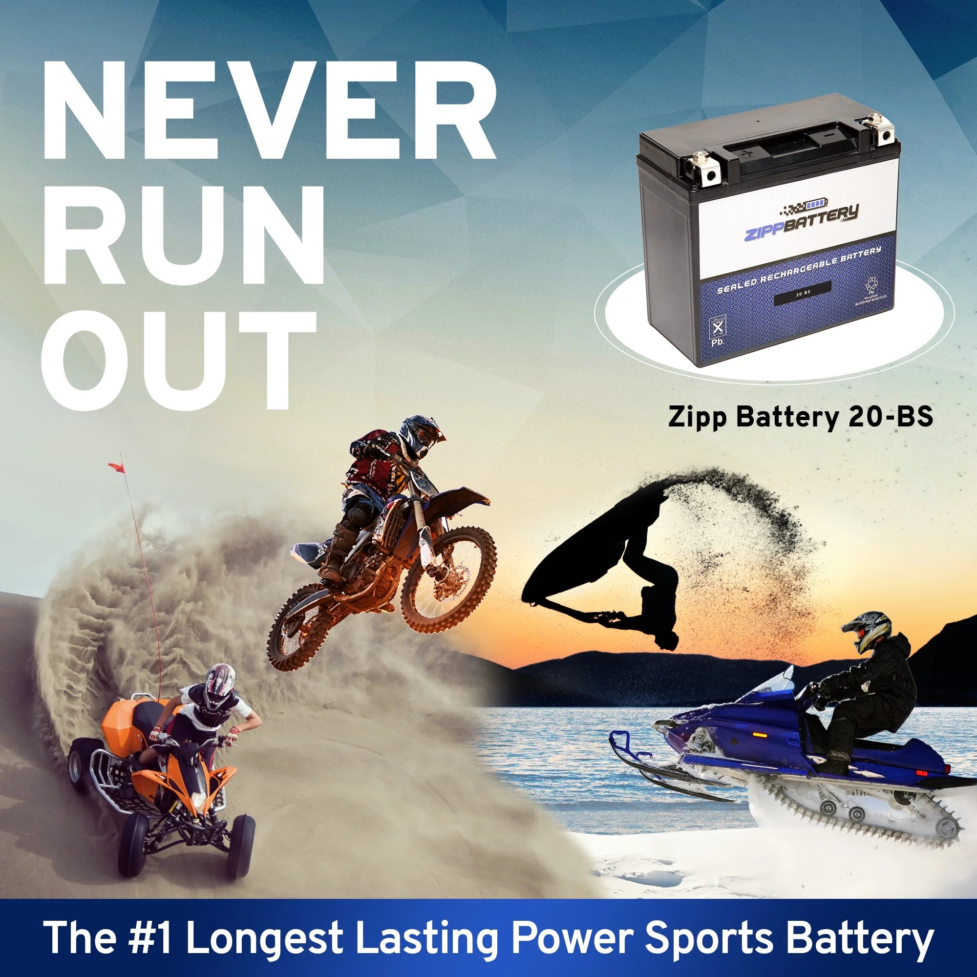 YTX20-BS 12 Volt 18 Ah 270 CCA Motorcycle Battery U93693