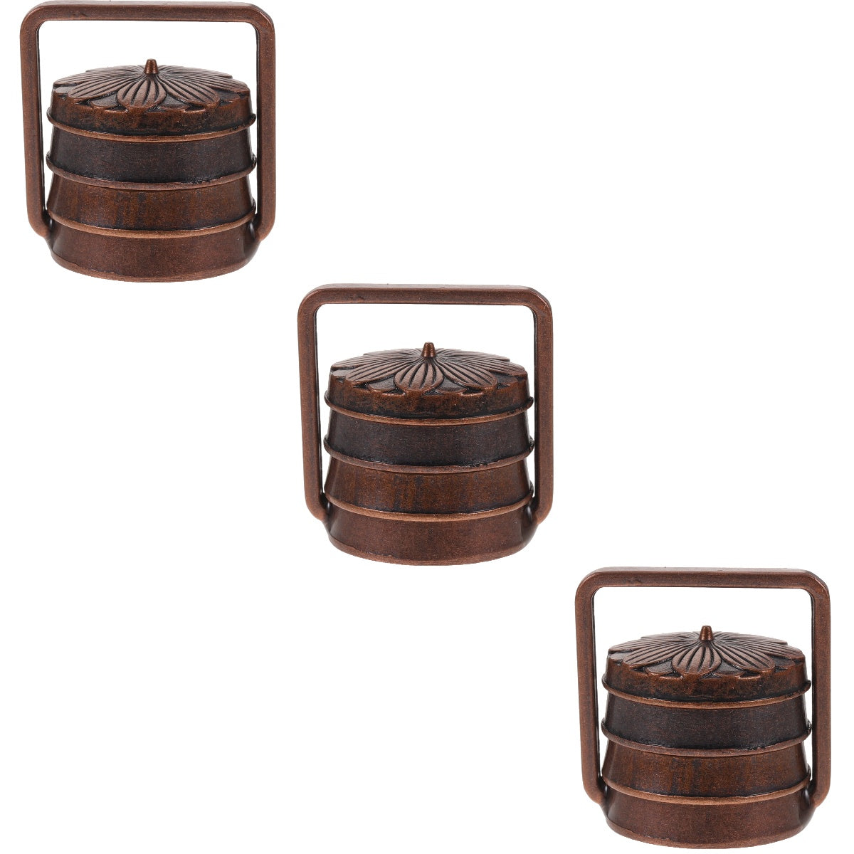 3pcs Small Metal Basket Miniature Doll House Decor K790844