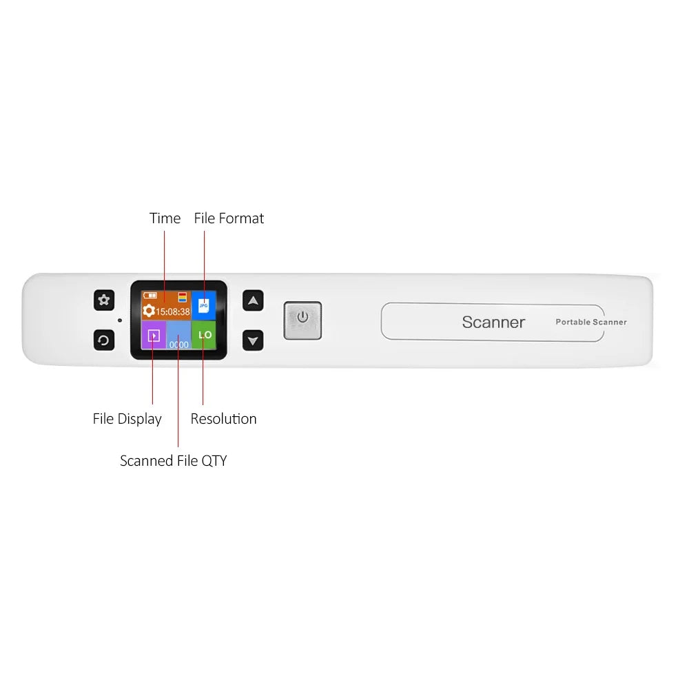 Portable Wand Document Scanner A4 Size 1050DPI LCD Display G315914