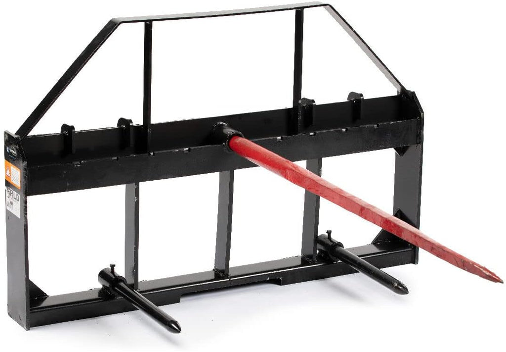 Skid Steer Hay Frame Attachment with 43" Hay Spear and Stabilizers, 4,000 LB S197