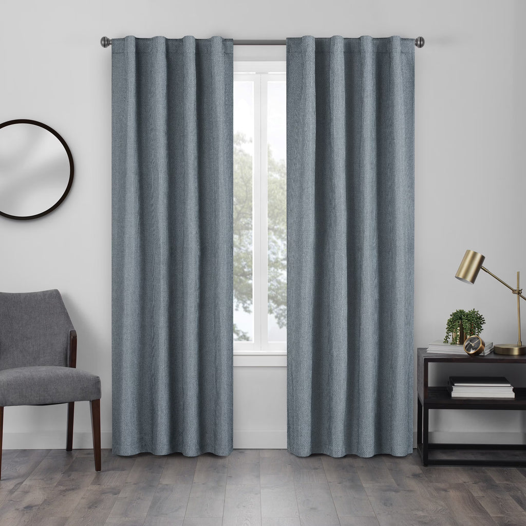 Ocean 100% Blackout Rod Pocket Single Window Panel D541026