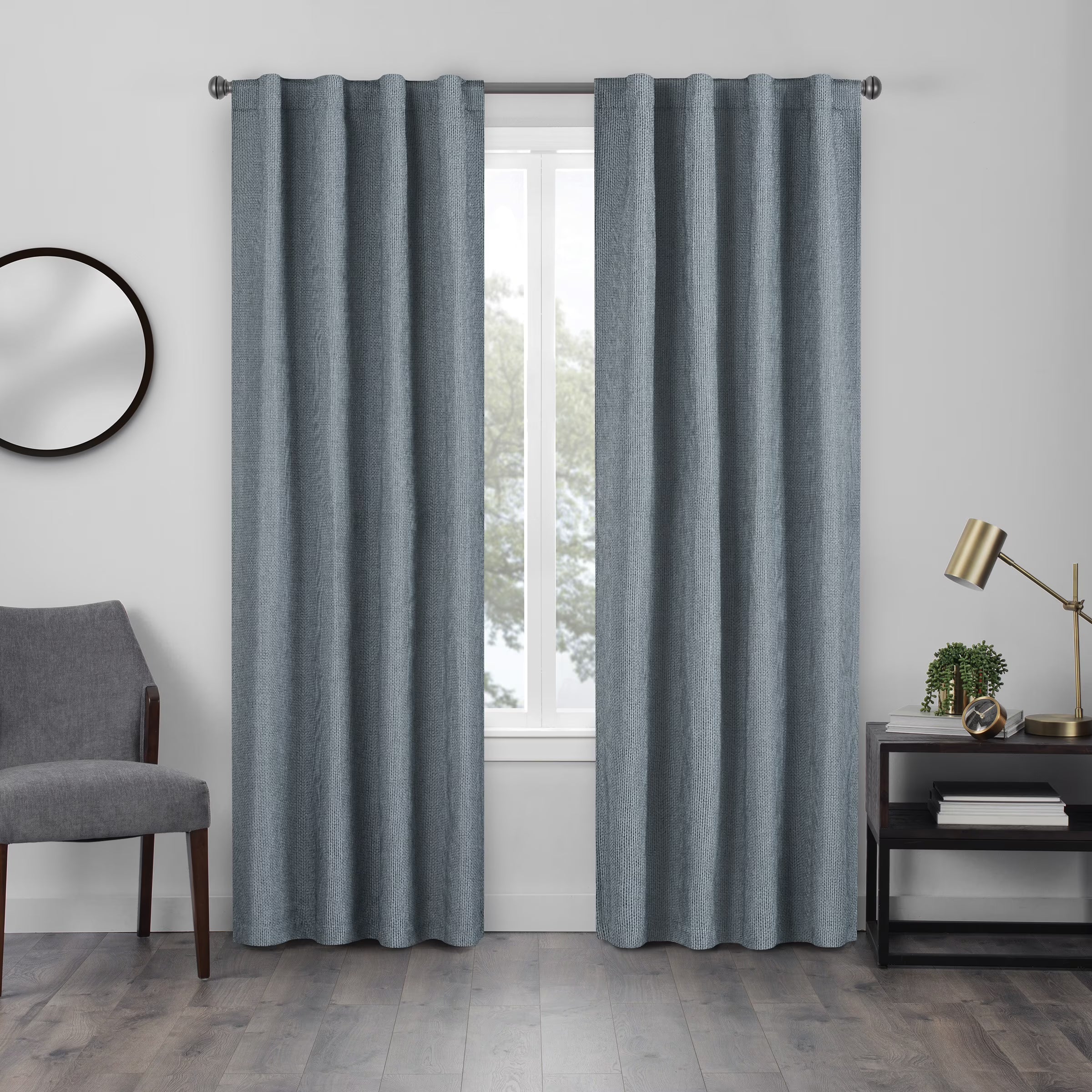 Ocean 100% Blackout Rod Pocket Single Window Panel D541026