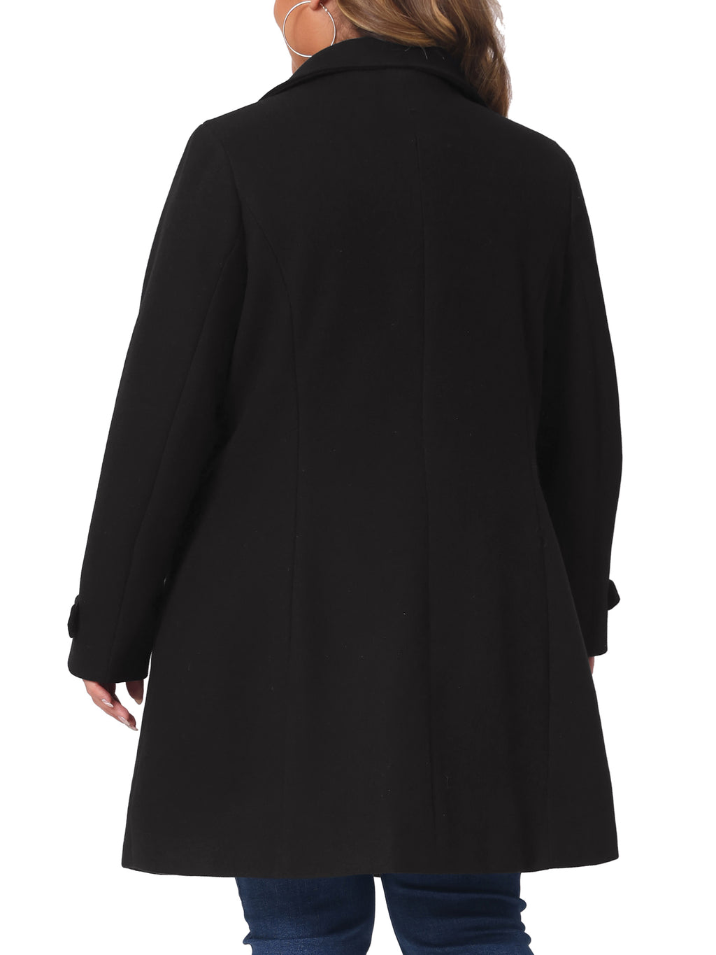 Plus Size Turndown Collar Long Coat G94497