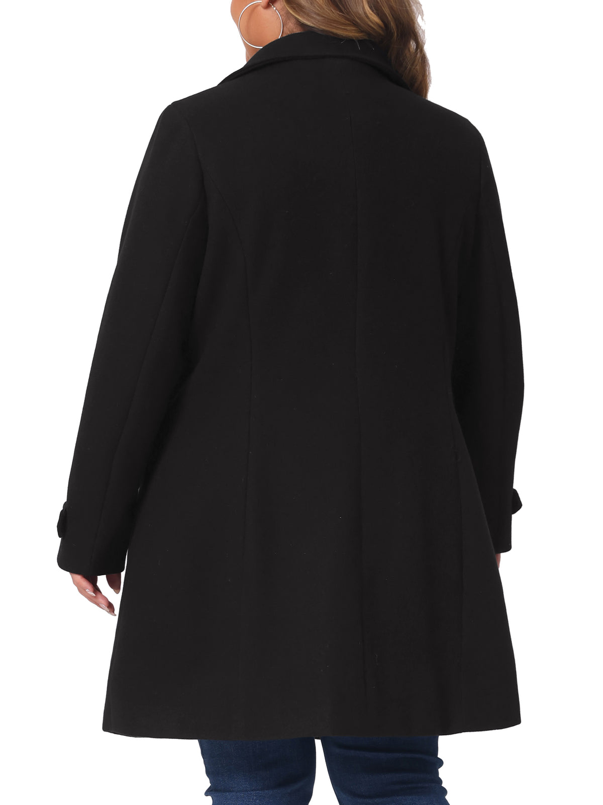 Plus Size Turndown Collar Long Coat G94497