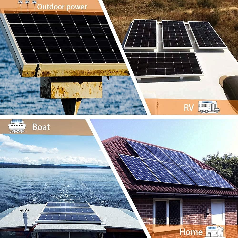 300 Watt 12V Monocrystalline Solar Panel Kit with Charge Controller and Mounting Brackets M2316