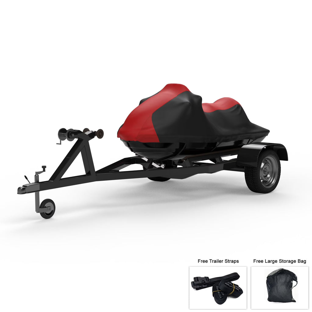 Red Jet Ski Cover with Trailer Straps and Storage Bag D289