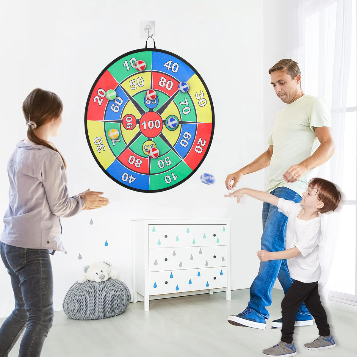 26'' Dartboard Set with 16 Sticky Balls and 2 Hooks B15310