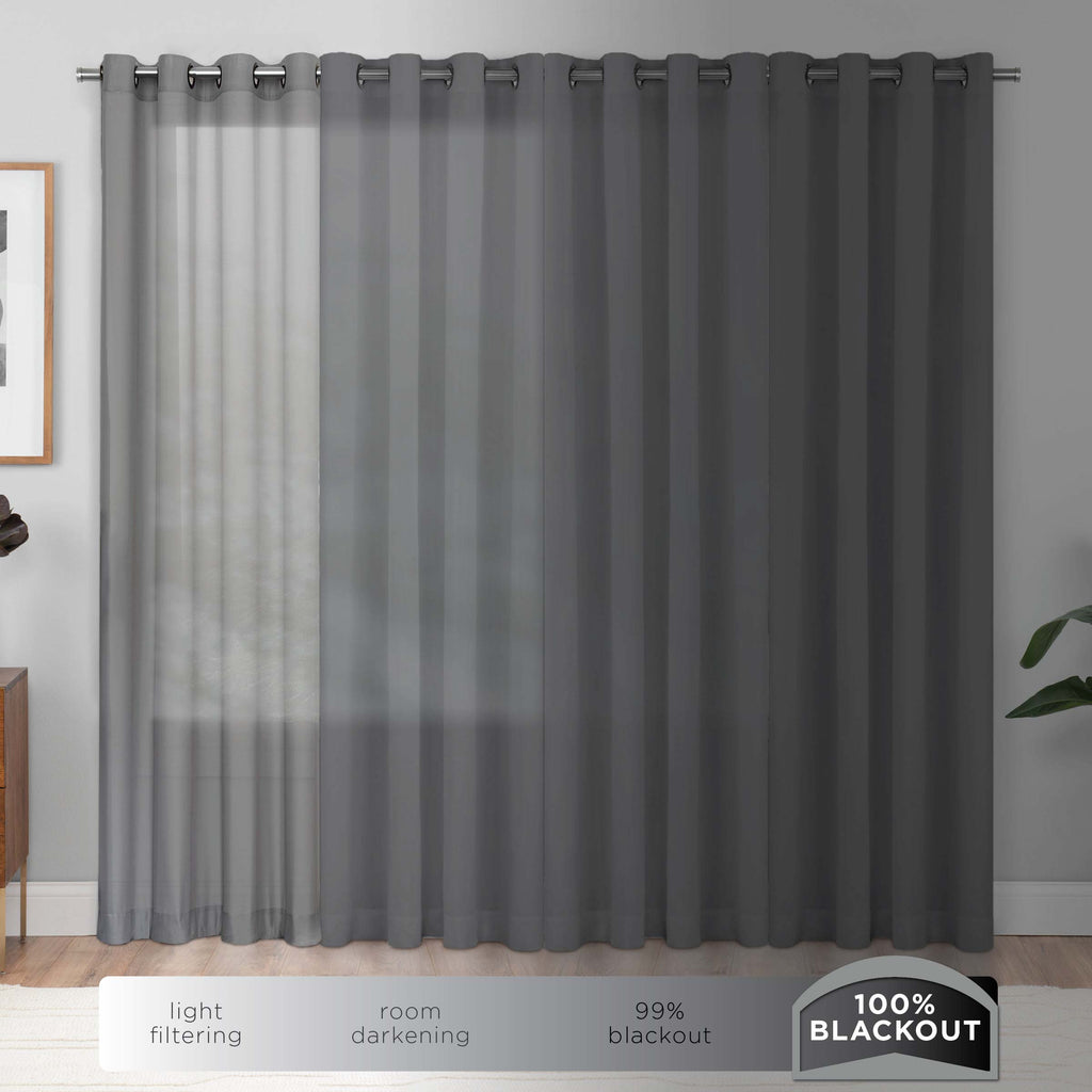 Ocean 100% Blackout Rod Pocket Single Window Panel D541026
