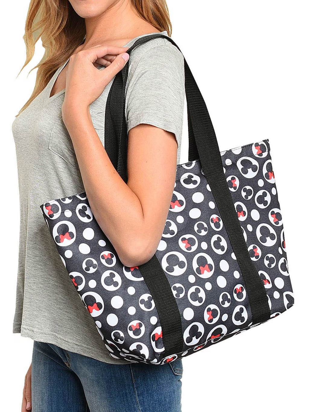 Black Zippered Tote Bag Y391162