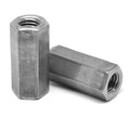 1 1/8 inch-7 x W1 1/2 inch x L3 inch Coarse Thread Hex Rod Coupling Nut Low Carbon Steel Plain Finish Pk 25 G809