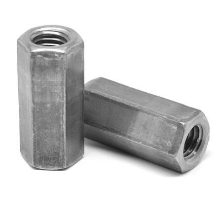1 1/8 inch-7 x W1 1/2 inch x L3 inch Coarse Thread Hex Rod Coupling Nut Low Carbon Steel Plain Finish Pk 25 G809
