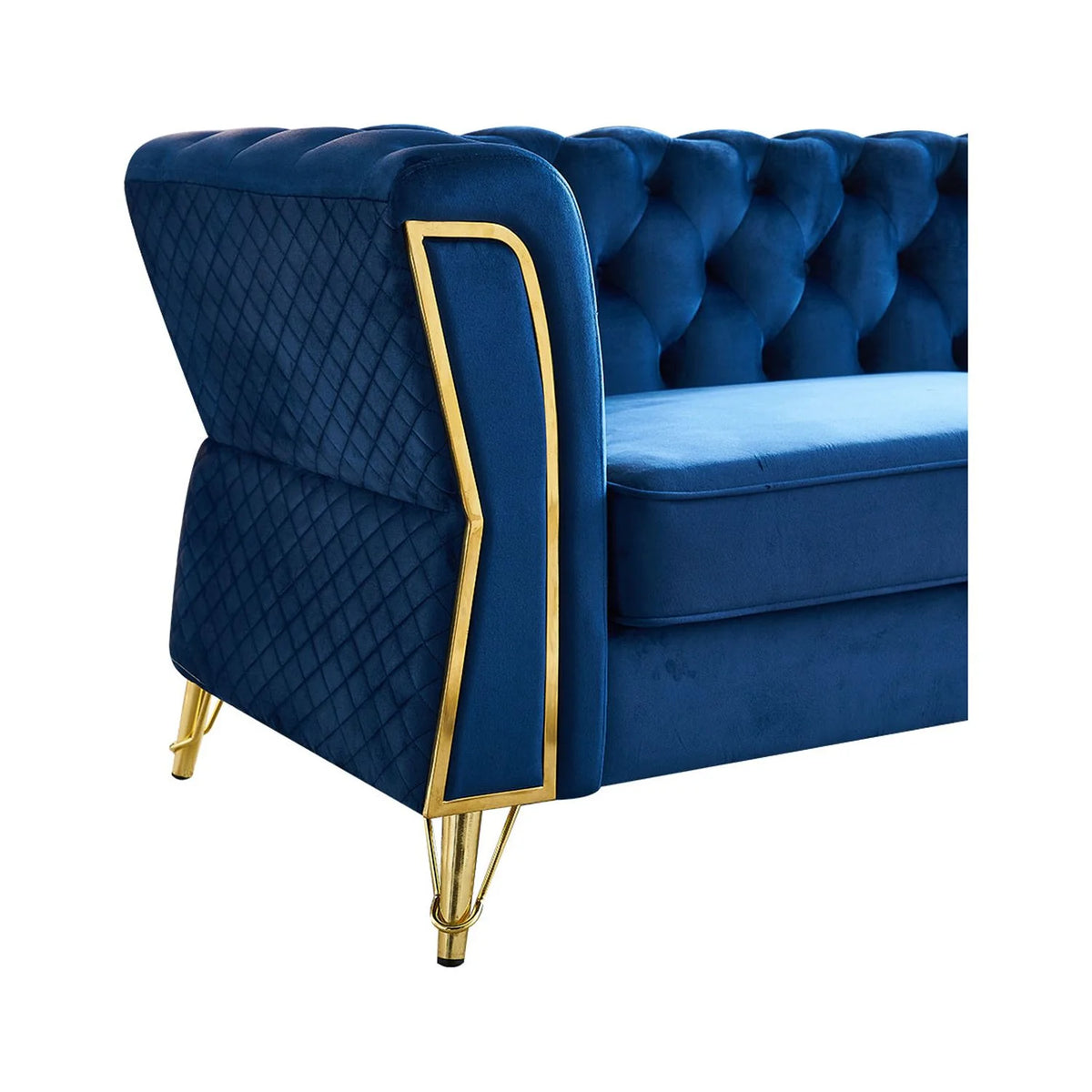 Blue Velvet Sofa 87.4 inch Z380425
