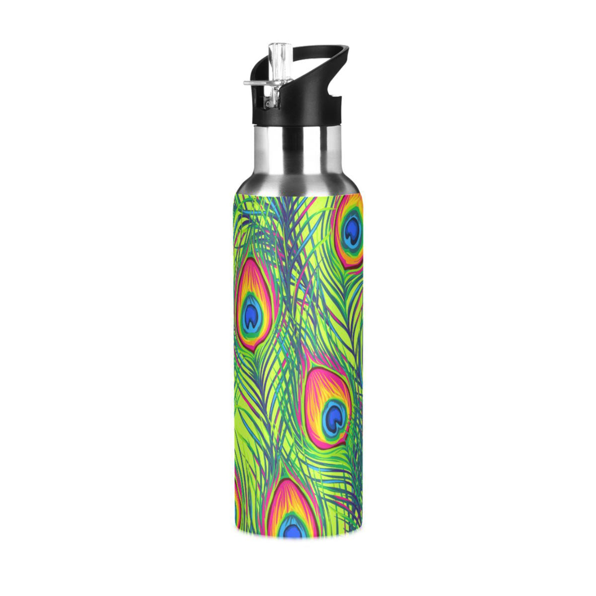 Green Stainless Steel Insulated Water Bottle with Straw Lid K3165