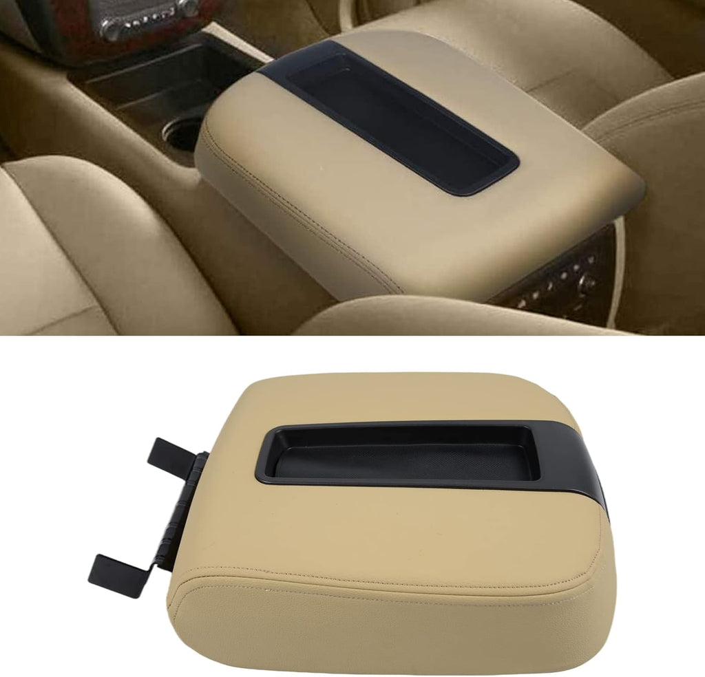 Front Center Console Lid Armrest for Chevy GMC Silverado Sierra 2007-2014 (Gray) Pack of 2 U6163