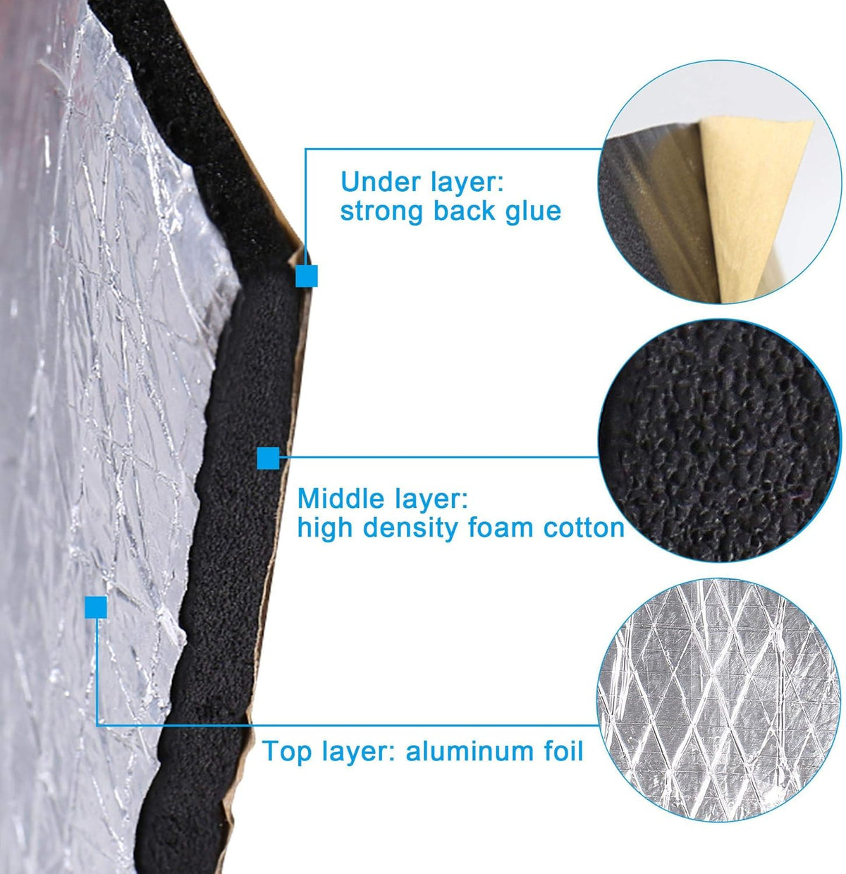 18pcs 10mm Car Sound Deadener Insulation Mat F2887