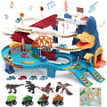 Blue Dinosaur Race Track Playset with 4 Mini Cars & 4 Dino W336