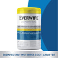 Fragrance-Free Disinfectant Wet Wipes, 75 Count Canister, 6-Pack Pack of 2 B30343