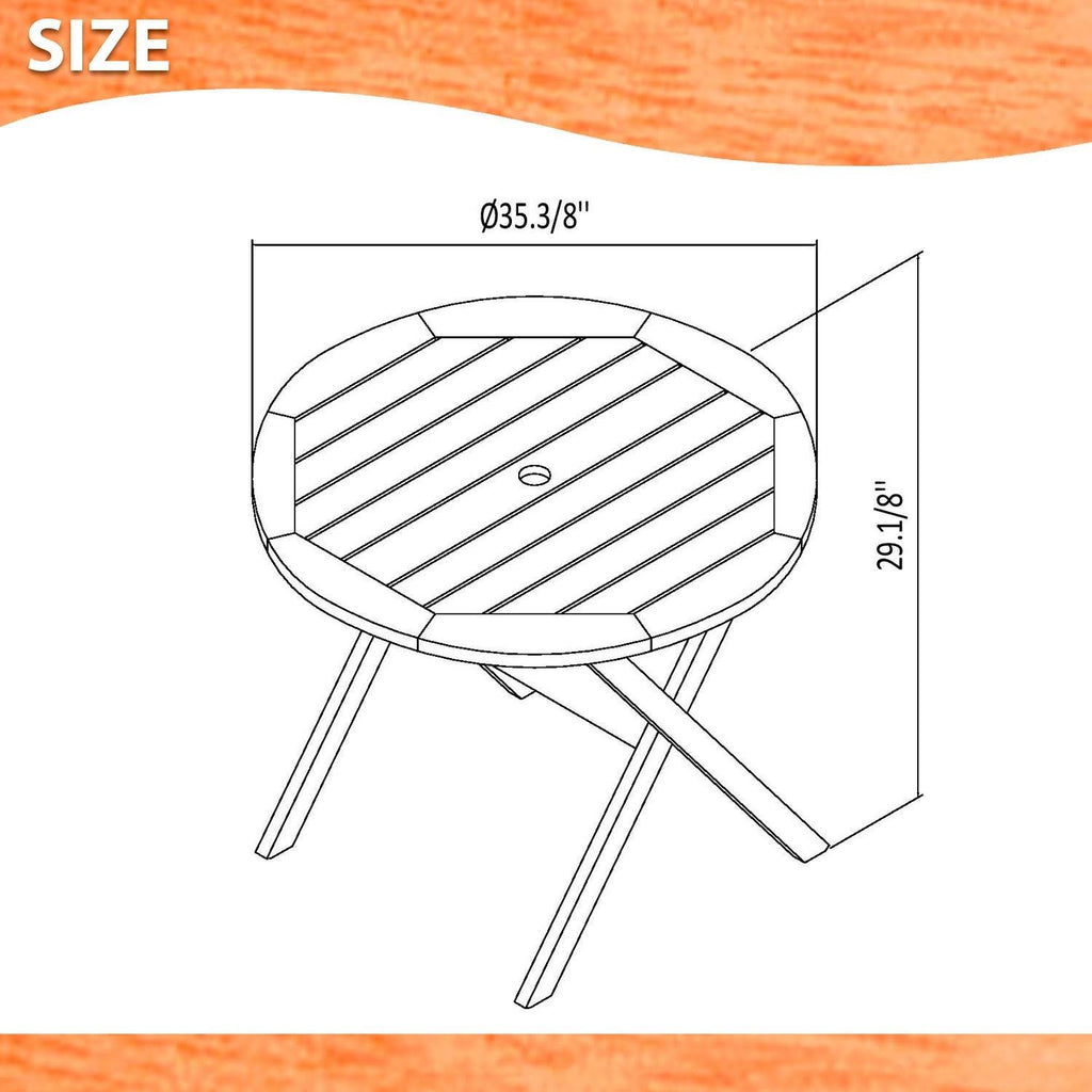 3-Piece Eucalyptus Wood Patio Dining Set R4567
