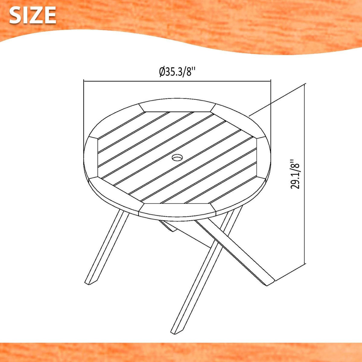 3-Piece Eucalyptus Wood Patio Dining Set R4567