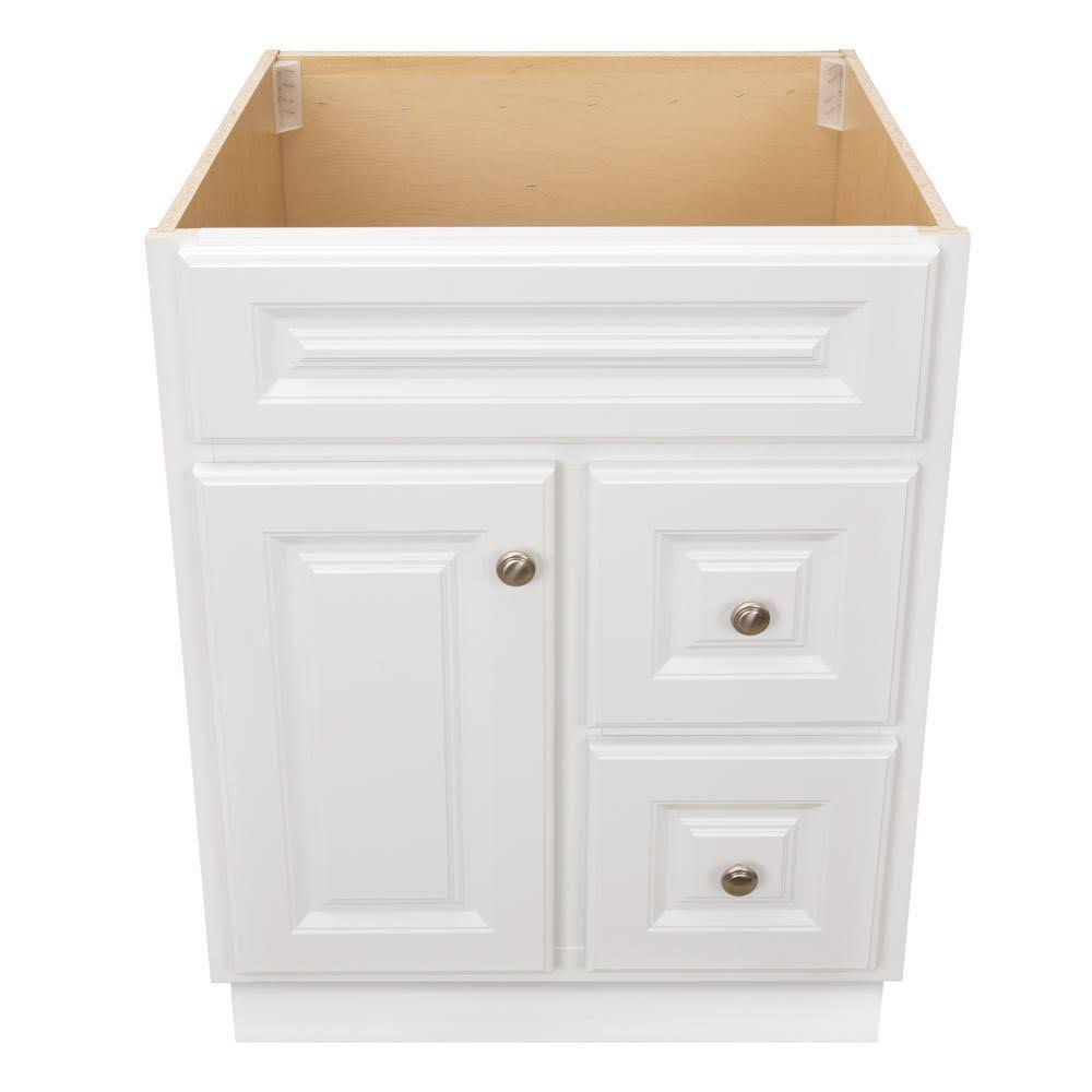 White 24 in. W x 21 in. D x 33.5 in. H Bathroom Vanity Cabinet P890