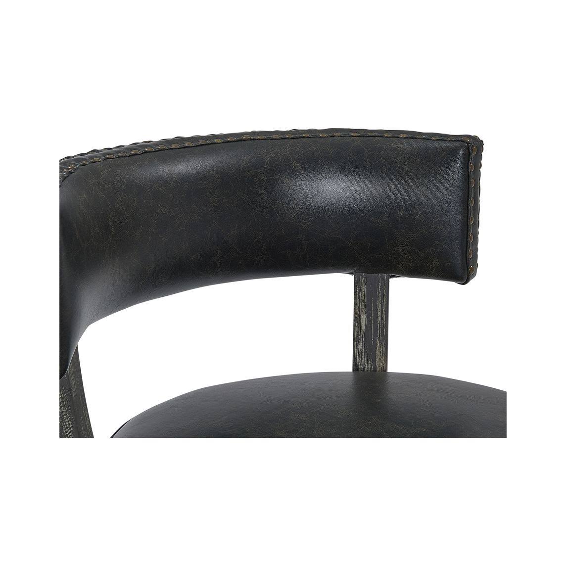 Onyx Faux Leather Wood Swivel Barstool Y54084