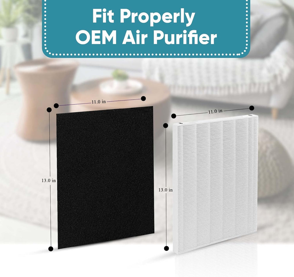 Pack of 2 True HEPA Filter + 8 Activated Carbon Filters I853
