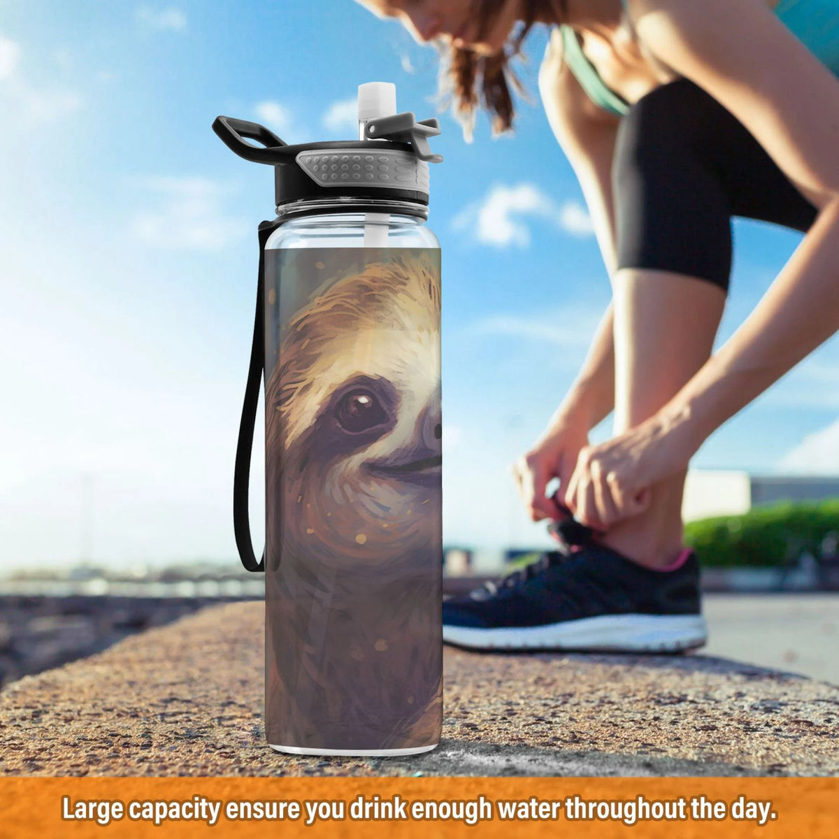 32oz Tritan Leakproof Clear Water Bottle with Straw L23350