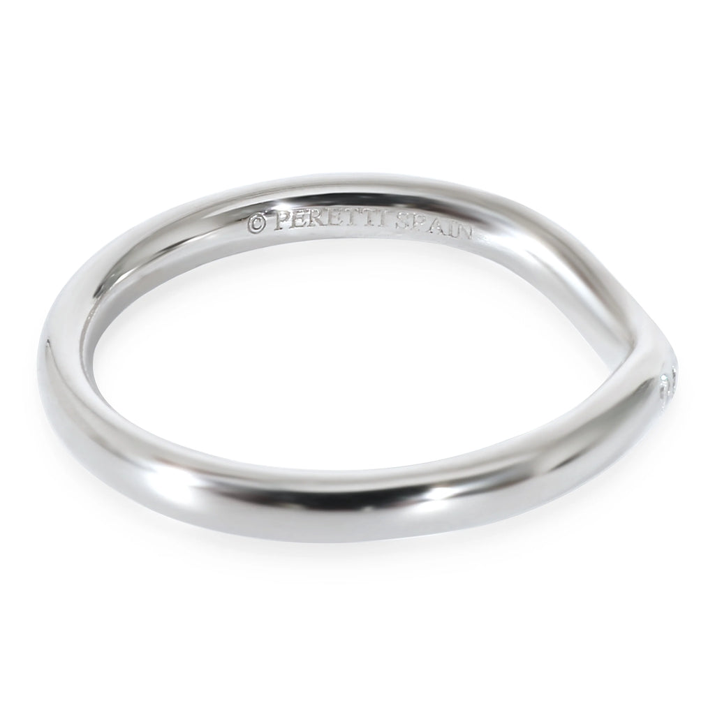 Platinum Curved Wedding Band 0.07 CTW A11044