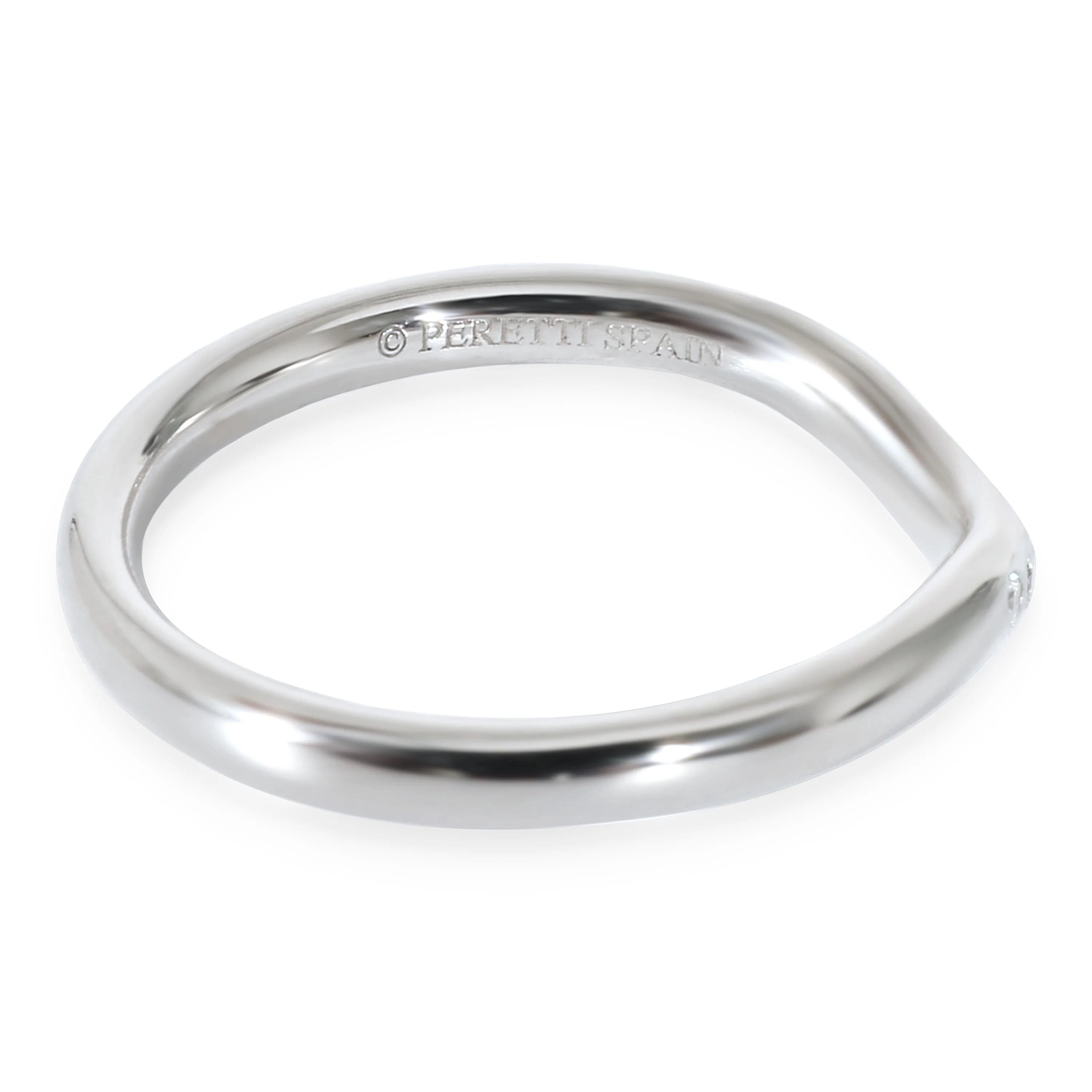Platinum Curved Wedding Band 0.07 CTW A11044
