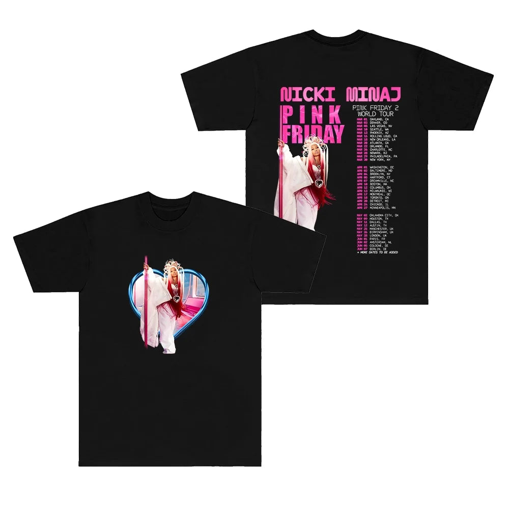 Pink Friday Tour Logo T-shirts Short Sleeve Y486