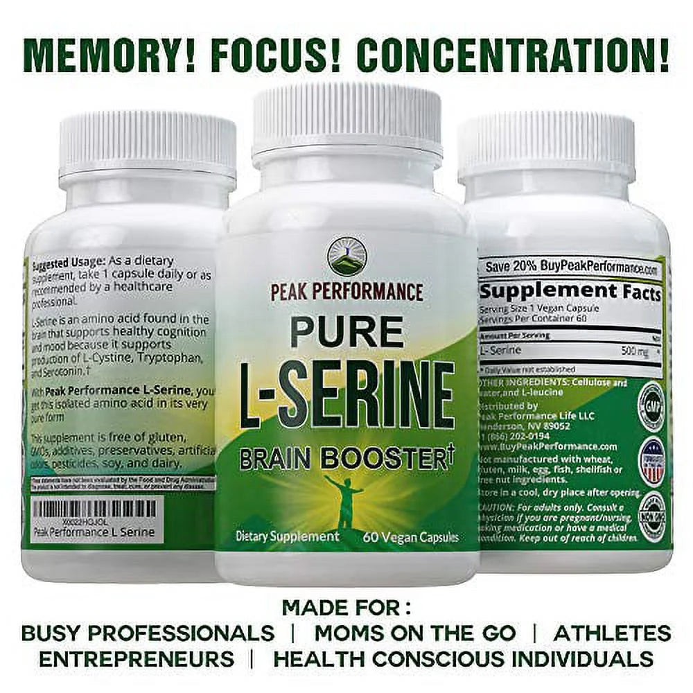 L-Serine Capsules 500mg Non-GMO Supplement (60 Se X24917