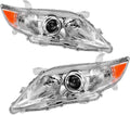 Headlight Assembly for 2010-2011 Camry Hybrid Chrome Housing Amber Reflector Projector Headlights O205470