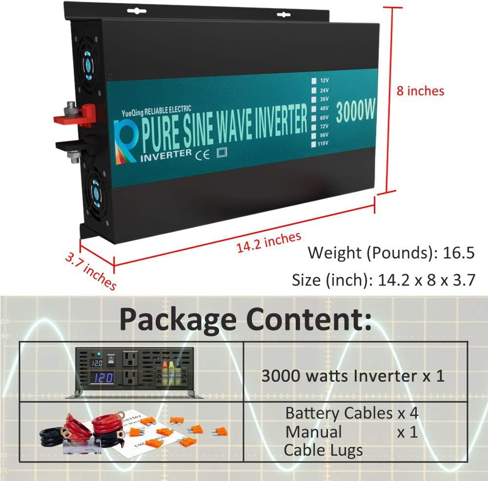 3000W 12V 110~120V Pure Sine Wave Power Inverter Q411648