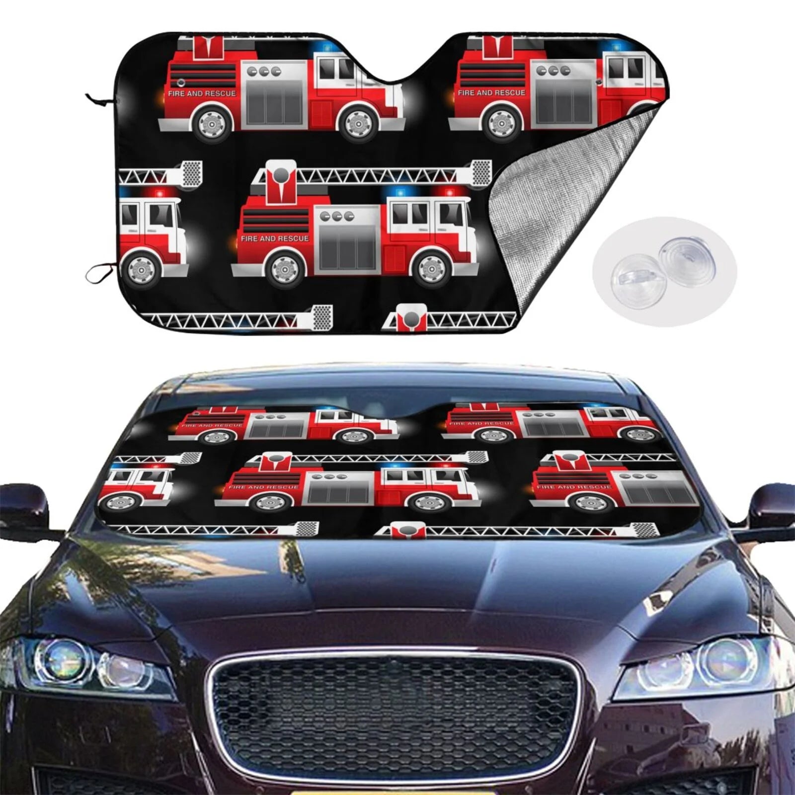 Medium Fire And Rescue Truck Windshield Sun Shade X96030