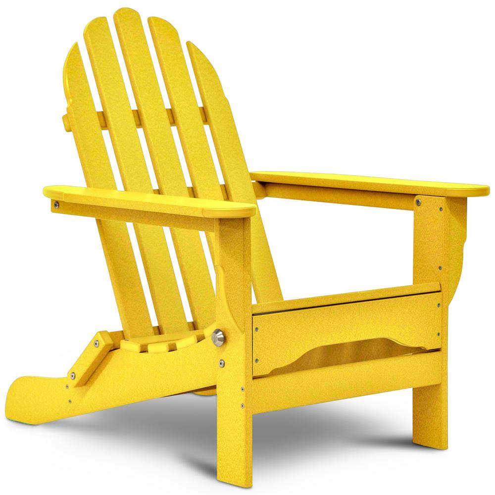Lemon Yellow Plastic Folding Adirondack Chair Z193638
