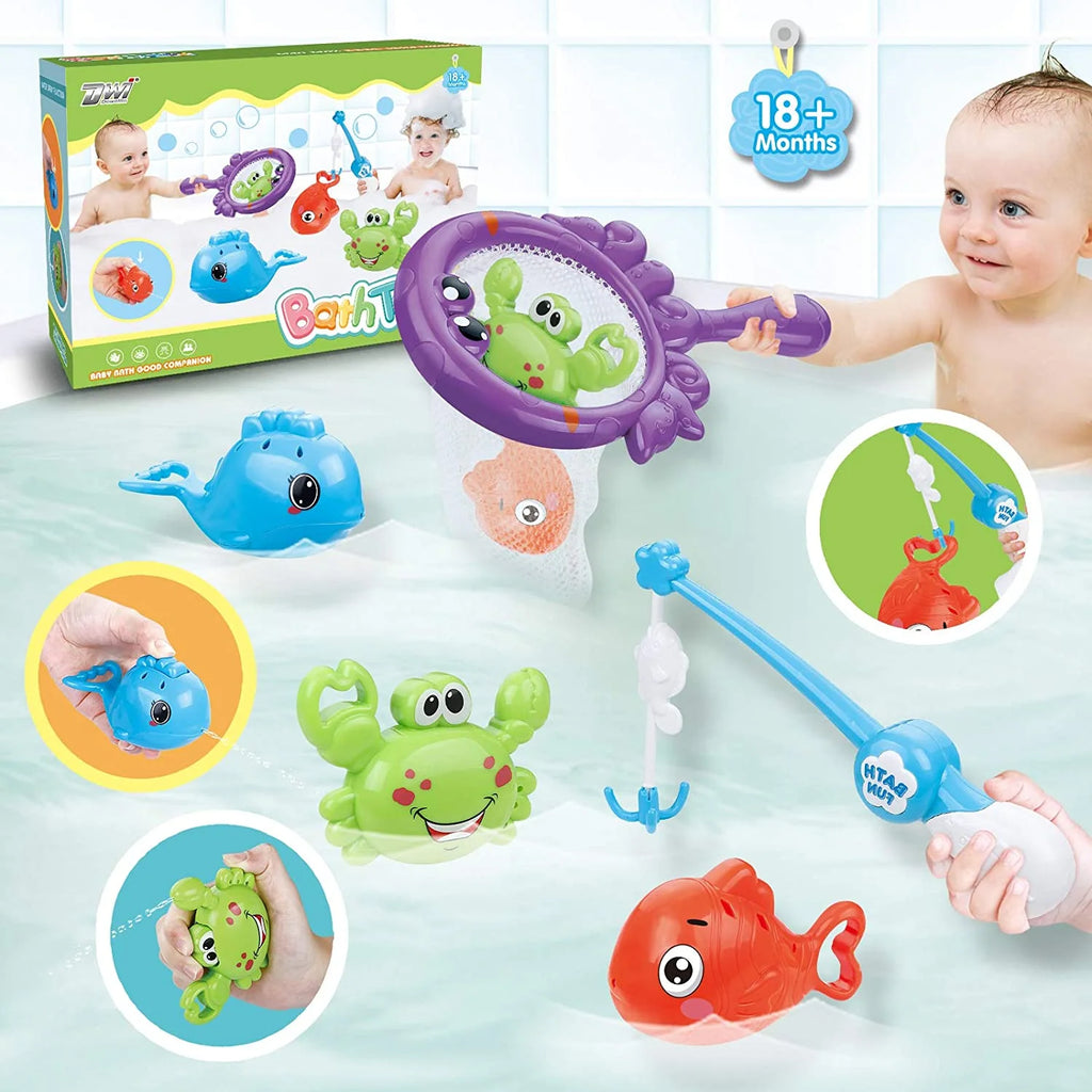 Mold Free Fishing Games Swimming Whales Water Table Pool Bath Toy for Toddlers R182986